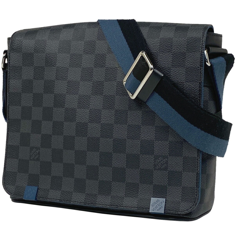 Louis Vuitton District NM Messenger Bag Shoulder Graphite Noir Black Blue